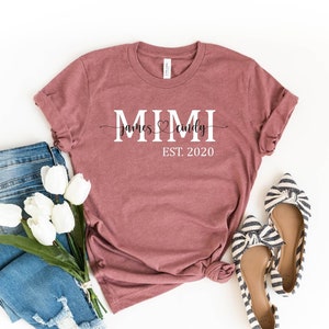 Mimi Est Shirt, Personalized Mimi T-shirt, Grandma-life Shirt, Mimi Shirt, Mother's Day Shirt, Grandma Shirt With Grandkids Names, Mimi Tee