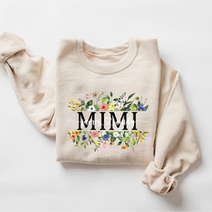 Mimi Sweatshirt, Personalized Wildflowers Sweatshirt, Mimi Shirt, Mother&#39;s Day Sweater, Grandma Tee, Grandkids Names Shirt, Gift for Grammy