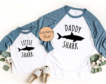 Baby Shark Shirt, Mommy Shark Raglan Shirt, Daddy Shark, Family Matching Shirt Set,Mommy and Me, Matching Family Shirts, Little Shark Raglan