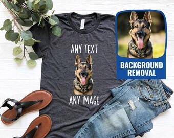 T-shirt personnalisé avec photo pour animal de compagnie : T-shirt personnalisé avec photo de chien ou de chat