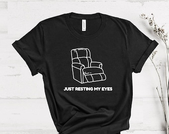 Just Resting My Eyes Shirt, I'm Not Sleeping Long-sleeve, Dad Shirt, Grandpa, Father Shirt, Funny Grandpa Tee, Christmas & Father's Day Gift