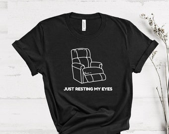 Just Resting My Eyes Shirt, I'm Not Sleeping Long-sleeve, Dad Shirt, Grandpa, Father Shirt, Funny Grandpa Tee, Christmas & Father's Day Gift