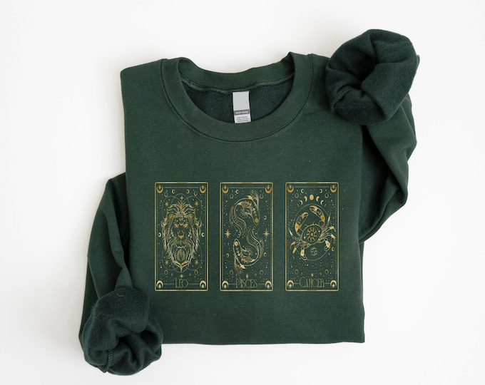 Custom Big Three Astrology Sweatshirt: Sun, Moon & Rising Signs