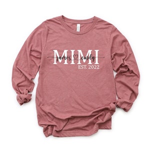 Mimi Est Sweatshirt, Personalized Mimi T-shirt, Grandma-life Shirt, Mimi Shirt, Mother&#39;s Day Sweater, Grandma Shirt With Grandkids Names