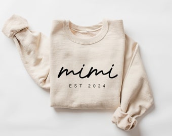 MIMI Sweatshirt, Personalized Mimi Sweatshirt, Grandma-life, Mimi Shirt, Mother&#39;s Day Shirts, New Mom Shirt, Est Sweatshirt, Gift for Mimi