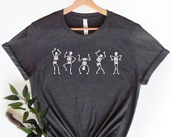 Dancing Skeleton Shirt, Retro Halloween Shirt, Halloween T-shirt, Vintage Ghost Halloween Shirt, Witch Shirt, Retro Fall Shirt, Fall Shirt