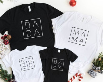 Dada-Mama-Mini Baby Shirt ,Mom Shirts, Family Matching Shirt ,Fathers Day Shirt , Mothers Day shirt, Family Shirts, Cool Family Gift Ideas