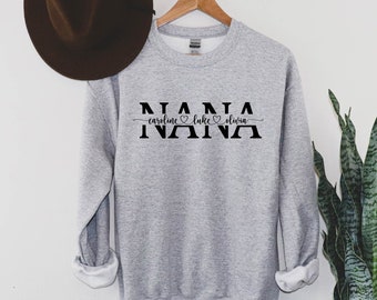 NANA Sweatshirt, Personalized Nana Shirt, Grandma-life Sweater, Custom Nana Sweatshirt, Mother&#39;s Day, Grandma Shirt With Grandkids Names
