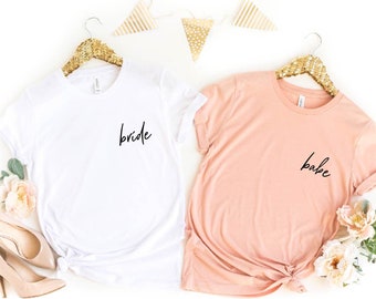 Bachelorette Party Shirt, Wedding Shirts, Bride and Babe, Bachelorette Party, Babe T-shirt, Bride Shirt, Bachelorette Party, Pocket Design