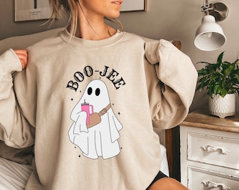 Halloween Ghost Sweatshirt, Boo Jee Shirt, Boo Shirt, Spooky Ghost Sweater, Spooky Season Ghost Sweater, Spooky Vibes Shirt, Halloween Gifts
