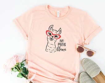 Lama Shirt, No Probllama T-shirt, Funny Lama Kids Shirt, Cute Animal Tee, Animal Lover Shirt, Lama Gift Tee, Cute Llama Shirt, Mama Llama