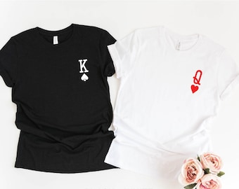 King and Queen Shirts, King And Queen Left Chest, Funny Couples Valentine's Day Shirts, Matching Love Shirts, Anniversary Gift, Gift for Her