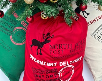 Santa Sack - Personalized Santa Sack, Christmas Santa Sack, Santa bag, Add Your Child's Name, Christmas Gift bag for Kids, Santa Claus Bag