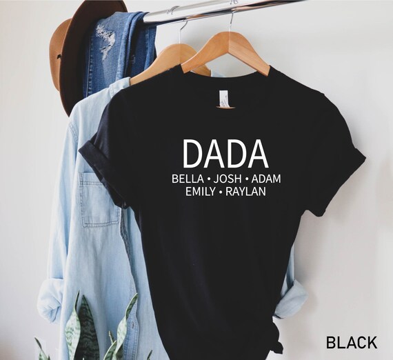 Dada Shirt, Personalized Dad Tee, Dad Shirt with Kids Names, Fathers Day Shirt, Gift for Daddy, Dad T-shirt, Custom Dada Shirt, Dad Gift