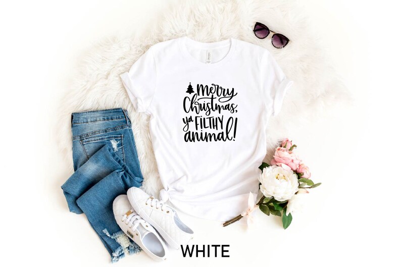 Merry Christmas Ya Filthy Animal, Christmas Family Shirt, Home Alone Christmas Tee, Holiday Shirts, Ugly Sweater Party, Christmas Gifts Bild 3