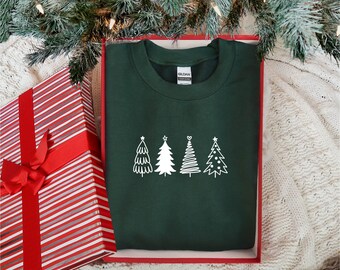 Christmas Trees Shirt, Christmas Shirts for Women,Christmas Tree Sweatshirt, Pine Tree,Winter Sweater Longsleeve, Christmas Tee, Holiday Tee