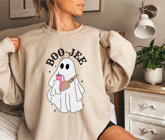 Halloween Ghost Sweatshirt, Boo Jee Shirt, Boo Shirt, Spooky Ghost Sweater, Spooky Season Ghost Sweater, Spooky Vibes Shirt, Halloween Gifts