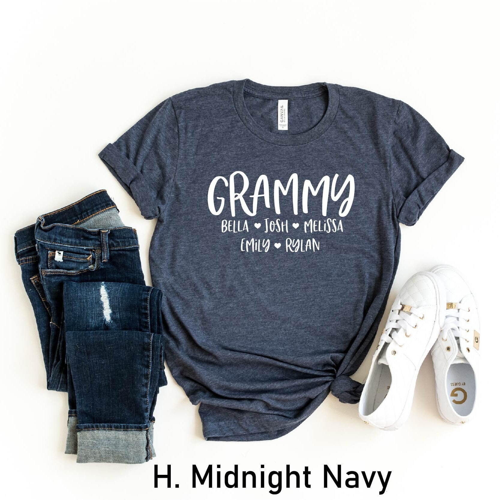 Grammy Shirt, Personalized Grammy T-shirt, Custom Grandma Shirts, Grandmother Shirt, Mother's Day Shirt, Grandma Shirt With Grandkids Names