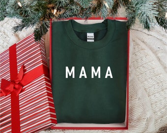 MAMA Sweatshirt, MAMA Crewneck, Mama Sweater, Baby Shower Gift, Pregnancy Reveal Shirt, Unisex Sweatshirt Gift for Mom, Pregnant Announce
