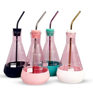 Pink Chemistry Flask Drink Tumbler Set