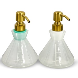 White Fernbach Flask Soap Dispenser | 250 mL | Chemistry & Biology Gift