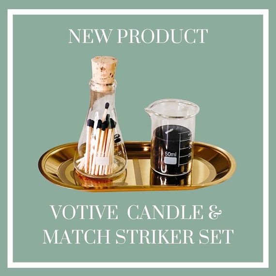 Chemistry Votive Candle Holder & Match Striker Set Chemistry Etsy