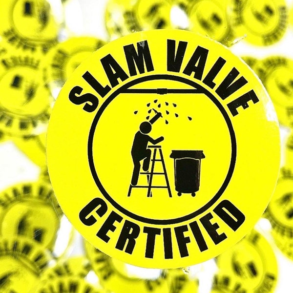 Slam Valve Hard Hat Sticker | Plumber Mechanic Decal Tradesman Dad Gift