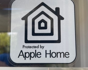 Protected by Apple HomeKit INSIDE interior home security sticker - BLACK