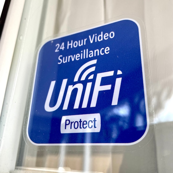 UniFi Protect Security INSIDE window sticker