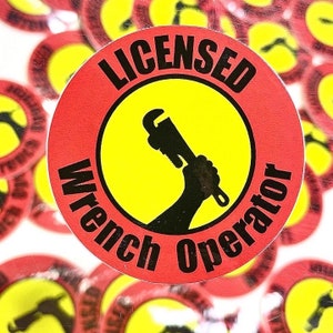 Sticker veiligheidshelm sleutel | Sticker loodgieter monteur vader cadeau