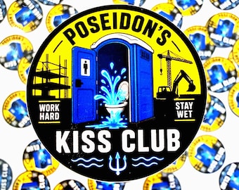 Poseidon's Kiss Funny Hard Hat Sticker | Construction Decal Tradesman Dad Gift