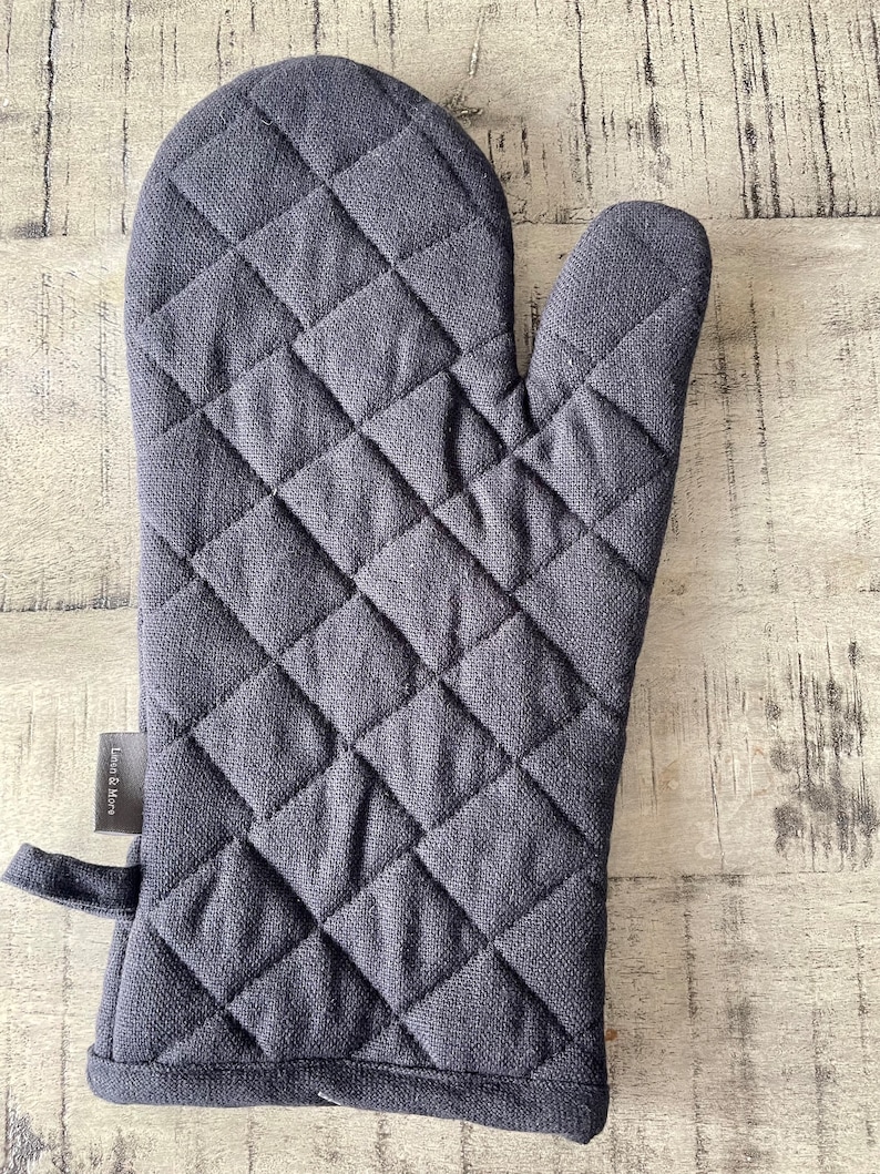 Grill glove, oven glove, cooking glove, baking glove, baking glove, oven glove, personalized, with name Black