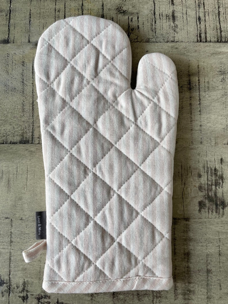 Grill glove, oven glove, cooking glove, baking glove, baking glove, oven glove, personalized, with name Rosa gestreift