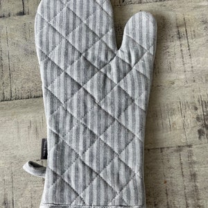 Grill glove, oven glove, cooking glove, baking glove, baking glove, oven glove, personalized, with name Grau-Grau gestreift