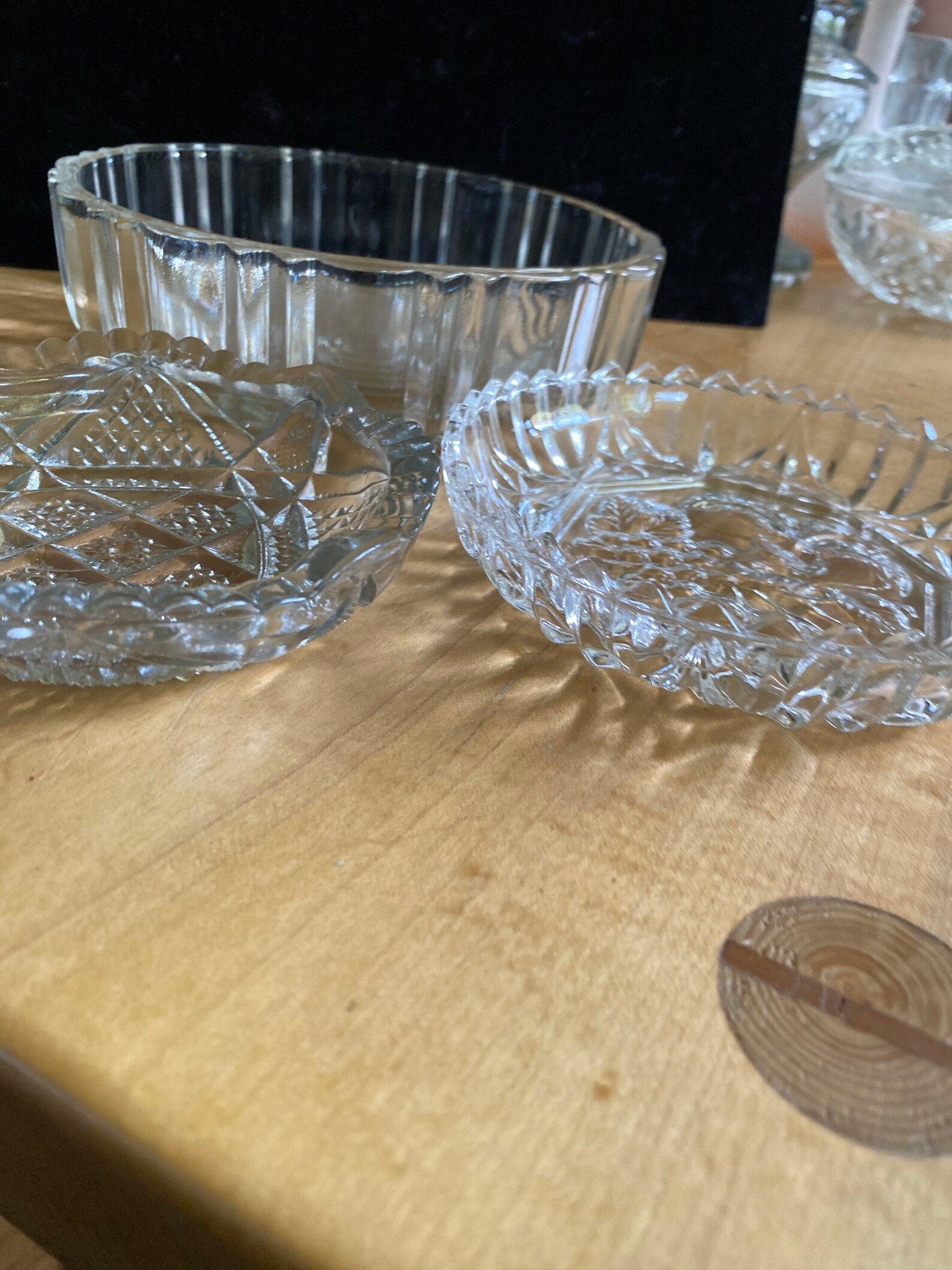 Vintage Set of 3 Pressed Glass Bowls Etsy