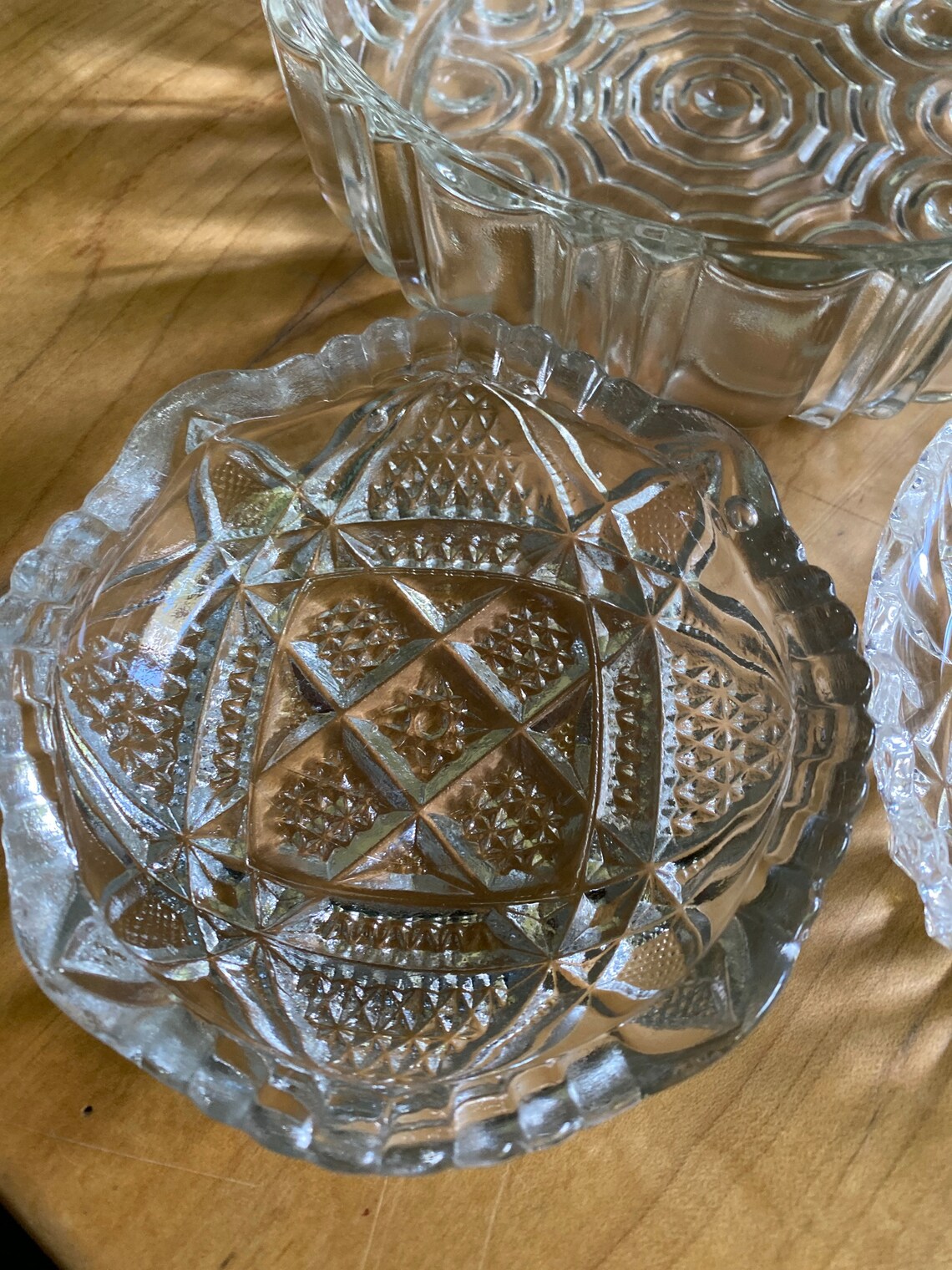 Vintage Set of 3 Pressed Glass Bowls Etsy