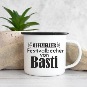 Festival Becher personalisiert Emaille Tasse Rockfestival Musik Tasse mit Namen