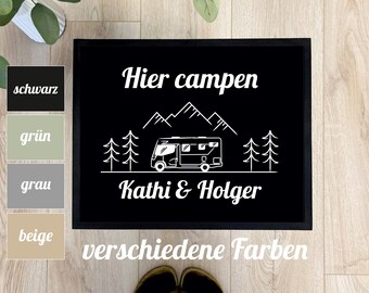 personalized doormat camping colored with name camper motorhome gift
