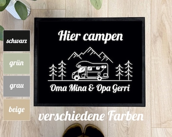 personalisierte Fußmatte für Camper, Wohnmobil Deko, Geschenke für Camper, Campingzubehör, Geschenk für Großeltern, Weihnachtsgeschenk Oma