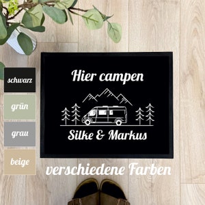 personalized doormat camping colored with name camper mobile home gift