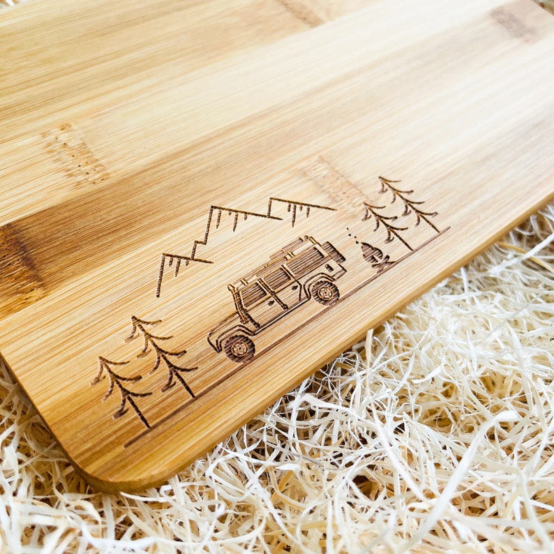 Cutting board with engraving, personalized snack board, gift for campers, camping accessories, off-road boards, gifts for men image 2
