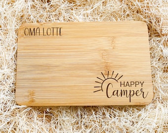 Happy Camper Board, Planche à découper personnalisée pour les campeurs, Cadeaux pour les campeurs, Accessoires de camping, Cadeaux personnalisés, Vanlife