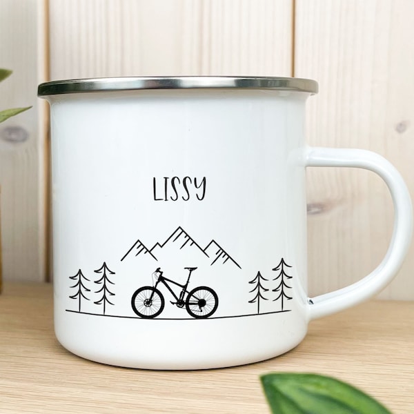 Fahrrad Tasse personalisiert, Biker Tasse, MTB Kaffee Becher, Geschenk für Männer, Männergeschenk, Geschenk für Freund, Bruder Geschenke