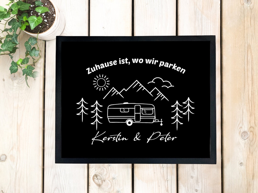 SpecialMe Camping Fußmatte Personalisiert - Rutschfeste Matte Mit Familienname 60x40cm