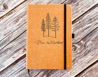 Personalized travel diary, leather notebook with name, summit book hiking camping accessories, special gift for girlfriend