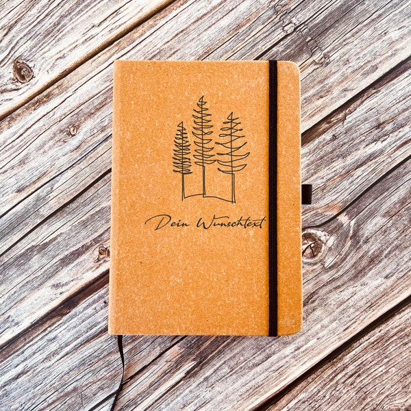 Reisetagebuch personalisiert, Leder Notizbuch mit Namen, Gipfelbuch Wandern Camping Zubehör, besonderes Geschenk Freundin