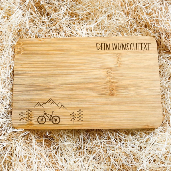 Brotzeit Brett personalisiert, Fahrradfahrer, Mountainbike Zubehör, Männergeschenk, Geschenke für Biker, Geschenk Mann, MTB Geschenkidee