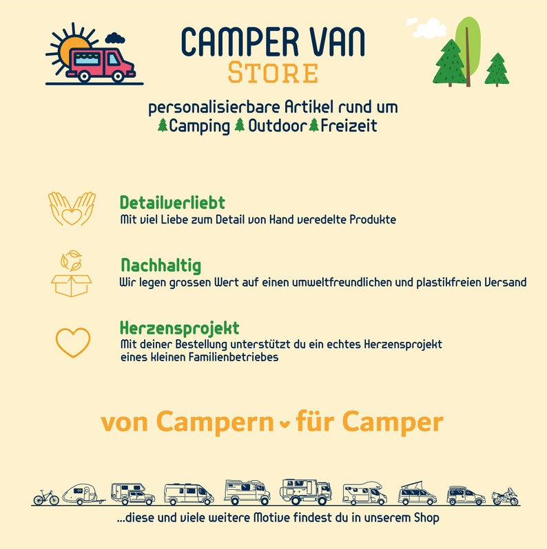 Geschenkeset für Camper, Frühstücksset Camper, Camping Set personalisiert, Schneidebrett Camping, Campingbecher, Wohnwagen Zubehör Bild 10