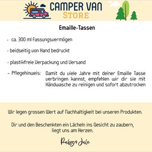 Camping Becher personalisiert mit Name, Emaille Tasse Camper Geschenk, Wohnmobil Becher, Let the Adventure Begin Bild 6