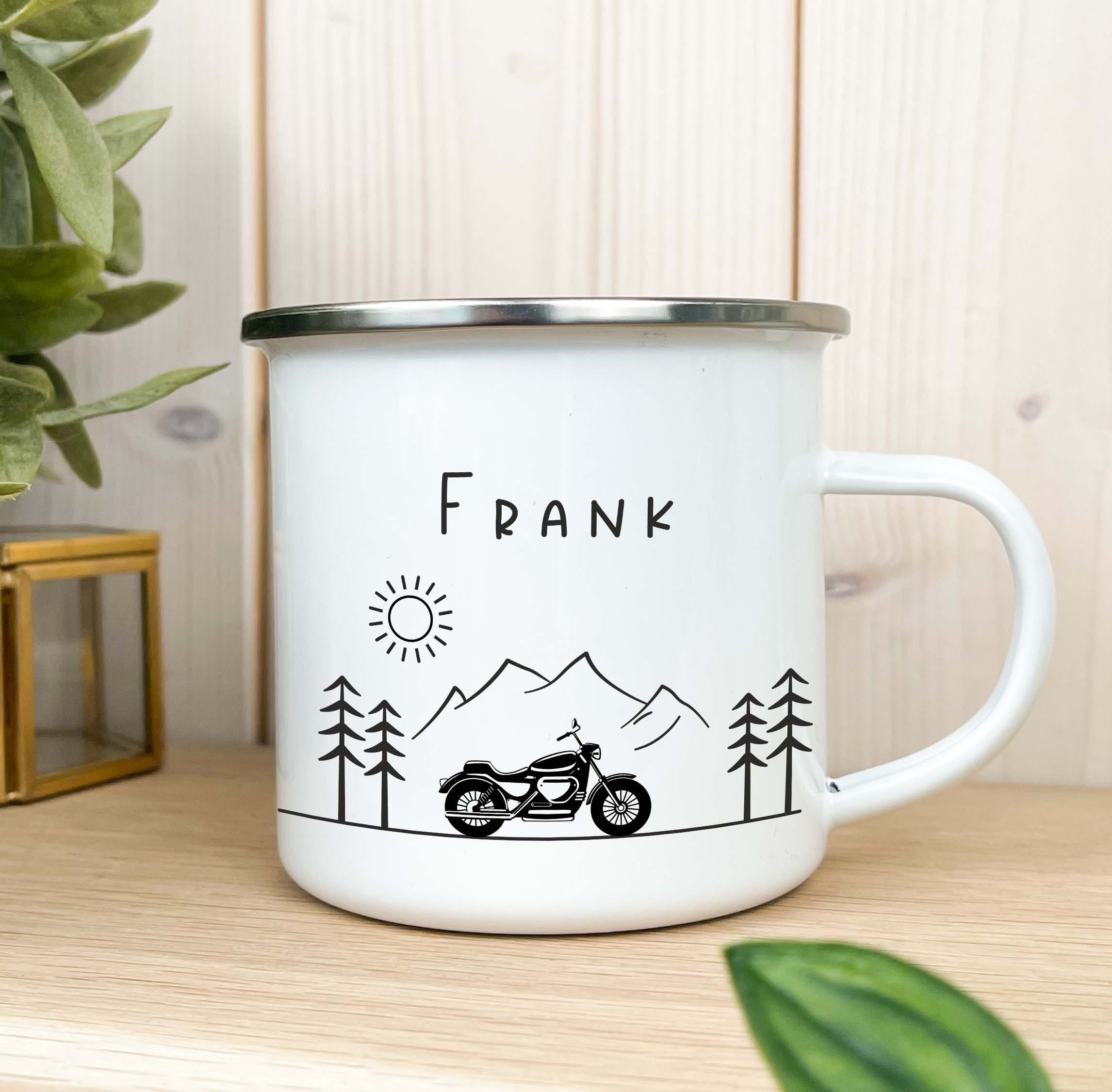 Emaille Tasse | personalisiert - Motorrad - | verschiedene Grafiken wählbar